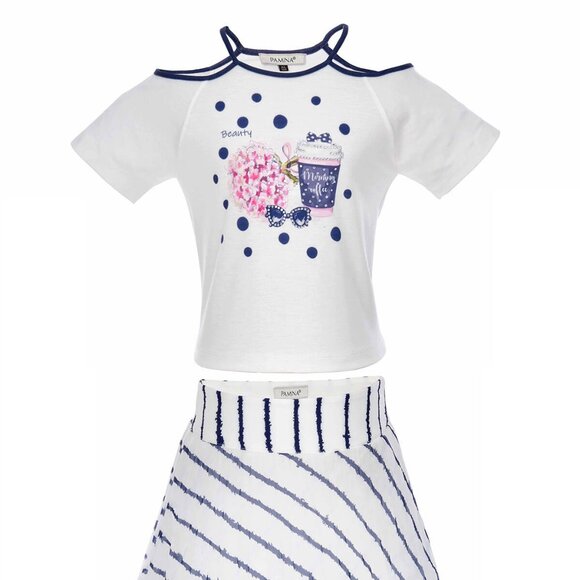 Nautical Summer Skirt Outfit for Girls - Picture 1 of 7